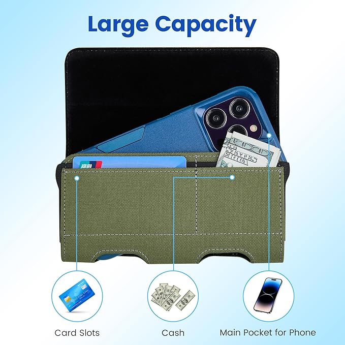 Mopaclle Nylon Phone Holster for iPhone 17 Pro Max, 17 Air, iPhone 16 Pro Max