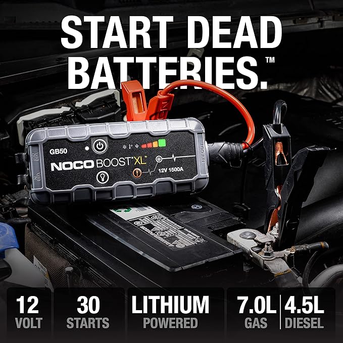 NOCO Boost GB50: 1500A UltraSafe Jump Starter – 12V Lithium Battery Booster Pack
