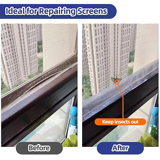 KING MOUNTAIN Black Window Screen Repair Tape, 3inX20FT Heavy Duty Screen