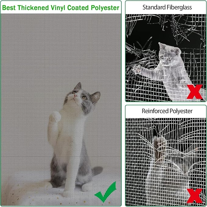 QWR Pet Proof Window Screen Replacement Kit, Patio and Windows.