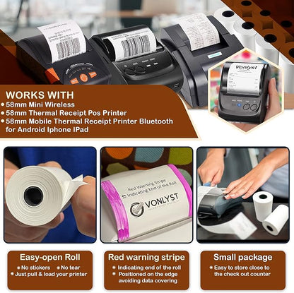 Receipt Paper Roll for 58mm Mobile Portable Thermal Printer