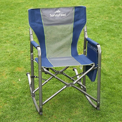 SUNNYFEEL Camping Directors Chair, Heavy Duty,Oversized Portable Folding Chair with Side Table, Pocket for Beach, Fishing,Trip,Picnic,Lawn,Concert Outdoor Foldable Camp Chairs
