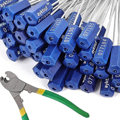 1200 Pieces Security Cable Seals, Metal Number Security Tags