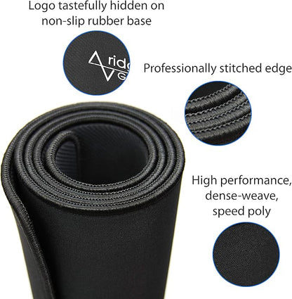Gaming Mouse Pad Extended 36 inch | 36x12x0.20 Extra Thick | Black | Stitched