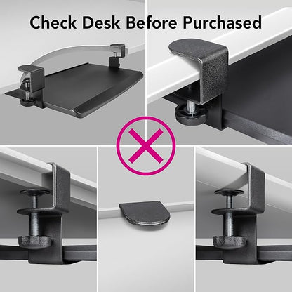 EHO Clamp-On Retractable Adjustable Keyboard Tray, Under Desk Ergonomic