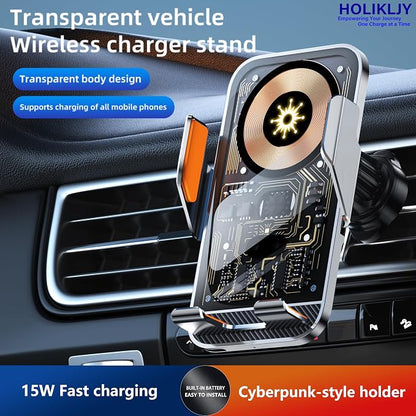 Car Phone Holder Charger Wireless Cell Phone Car Mount - 15W Fast Charging