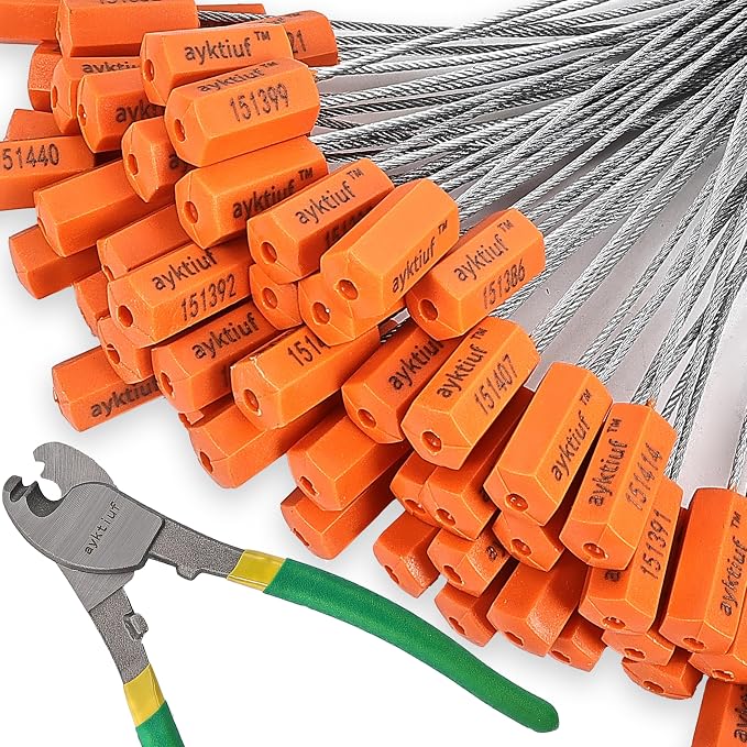 600 Pieces Security Cable Seals, Metal Number Security Tags