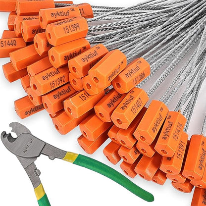 600 Pieces Security Cable Seals, Metal Number Security Tags