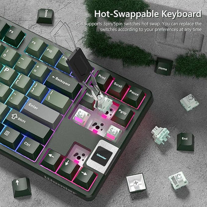 QK87 75% Keyboard with Multimedia Screen, QMK/VIA Wireless Gaming Keyboard