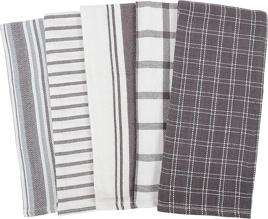 KAF Home Assorted Flat Kitchen Towels |100% Cotton